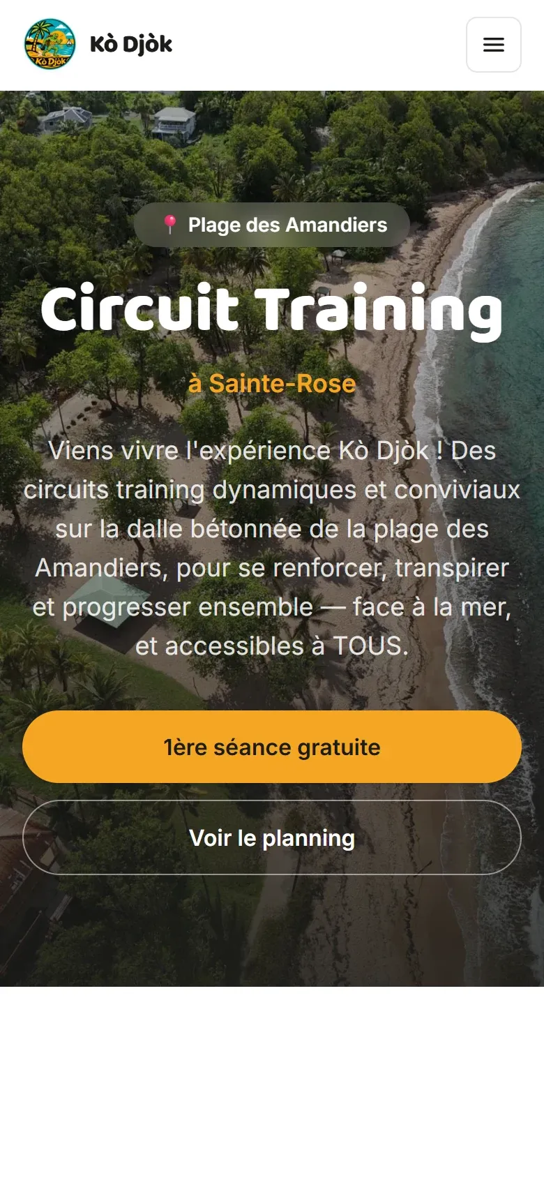 Site Kò Djòk réalisé par drilweb, version mobile